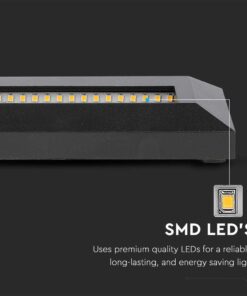 Επιτοίχιο Φωτιστικό LED για Σκαλοπάτια 3W V-TAC Μαύρο Ορθογώνιο Αδιάβροχο IP65 Θερμό 3000K – 211329