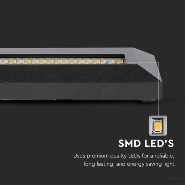 Επιτοίχιο Φωτιστικό LED για Σκαλοπάτια 3W V-TAC Μαύρο Ορθογώνιο Αδιάβροχο IP65 Θερμό 3000K – 211329