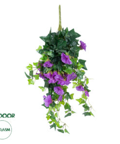 GloboStar® Artificial Garden MORNING GLORY HANGIN PLANT 21132 Τεχνητό Διακοσμητικό Κρεμαστό Κλαδί Ορτανσίας Y65cm