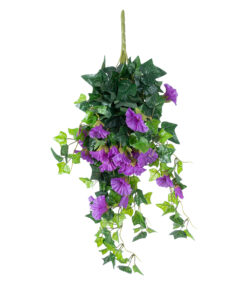 GloboStar® Artificial Garden MORNING GLORY HANGIN PLANT 21132 Τεχνητό Διακοσμητικό Κρεμαστό Κλαδί Ορτανσίας Y65cm