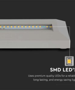 Επιτοίχιο Φωτιστικό LED για Σκαλοπάτια 3W V-TAC Γκρι Ορθογώνιο Αδιάβροχο IP65 Θερμό 3000K – 211331