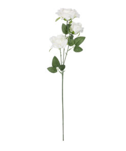 GloboStar® Artificial Garden WHITE ROSE BRANCH 21138 Τεχνητό Διακοσμητικό Κλαδί Λεύκο Τριαντάφυλλο Y66cm
