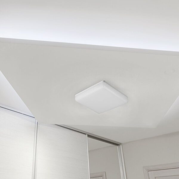 LED Πλαφονιέρα Λευκή 15W V-TAC PRO Samsung Chip IP44 110° 1700lm 20×20 Θερμό 3000K – 2113909
