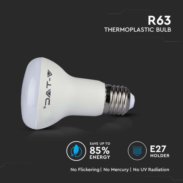 LED Λάμπα E27 Σποτ R63 8.5W V-TAC PRO Samsung Chip 120° 806lm Θερμό Λευκό 3000K – 21141