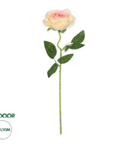 GloboStar® Artificial Garden CHAMPAGNE ROSE BRANCH 21141 Τεχνητό Διακοσμητικό Κλαδί Σαμπανιζέ Τριαντάφυλλο Y50cm