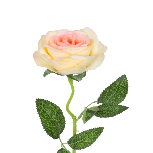 GloboStar® Artificial Garden CHAMPAGNE ROSE BRANCH 21141 Τεχνητό Διακοσμητικό Κλαδί Σαμπανιζέ Τριαντάφυλλο Y50cm