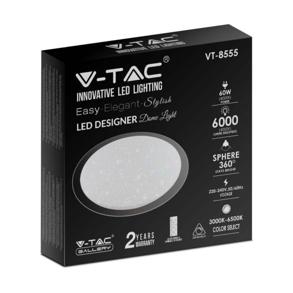 Πλαφονιέρα LED Designer 30W/60W/30W Στρογγυλή Dimmable 3 σε 1 V-TAC – 2114551