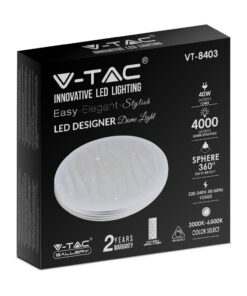 Πλαφονιέρα LED Designer 20W/40W/20W Στρογγυλή με κυματισμό Dimmable 3 σε 1 V-TAC – 2114601