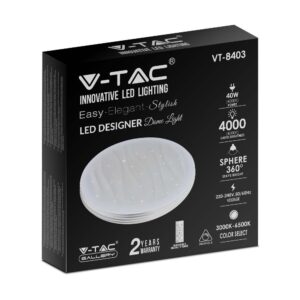 Πλαφονιέρα LED Designer 20W/40W/20W Στρογγυλή με κυματισμό Dimmable 3 σε 1 V-TAC – 2114601