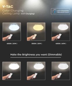 Πλαφονιέρα LED Designer 20W/40W/20W Στρογγυλή με κυματισμό Dimmable 3 σε 1 V-TAC – 2114601