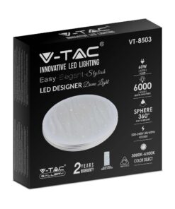 Πλαφονιέρα LED Designer 30W/60W/30W Στρογγυλή με κυματισμό Dimmable 3 σε 1 V-TAC – 2114611