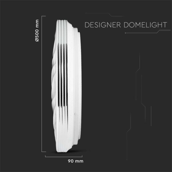 Πλαφονιέρα LED Designer 30W/60W/30W Στρογγυλή με κυματισμό Dimmable 3 σε 1 V-TAC – 2114611