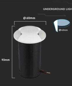 Χωνευτό Φωτιστικό Δαπέδου LED 1W Στρογγυλό Λευκο V-TAC IP67 12V με 2 Δέσμες Θερμό Λευκό 3000K- 211465