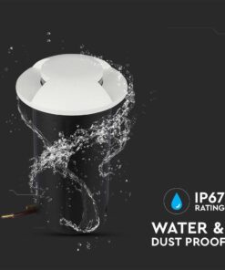 Χωνευτό Φωτιστικό Δαπέδου LED 1W Στρογγυλό Λευκο V-TAC IP67 12V με 2 Δέσμες Θερμό Λευκό 3000K- 211465