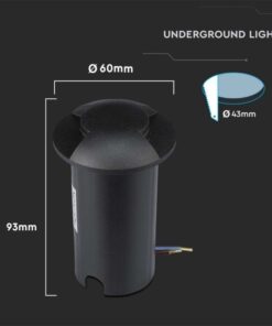 Χωνευτό φωτιστικό LED σκάλας 1W στρογγυλό μαύρο 3000K θερμό λευκό IP67 με δύο ανοίγματα V-TAC – 211466