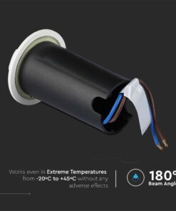 Χωνευτό Φωτιστικό Δαπέδου LED 1W Στρογγυλό Λευκο V-TAC IP67 12V με 4 Δέσμες Θερμό Λευκό 3000K- 211469