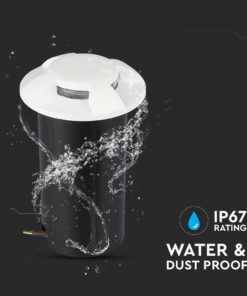 Χωνευτό Φωτιστικό Δαπέδου LED 1W Στρογγυλό Λευκο V-TAC IP67 12V με 4 Δέσμες Θερμό Λευκό 3000K- 211469