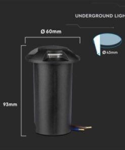 Χωνευτό φωτιστικό LED σκάλας 1W στρογγυλό μαύρο 6400K ψυχρό λευκό IP67 με τέσσερα ανοίγματα V-TAC – 211472