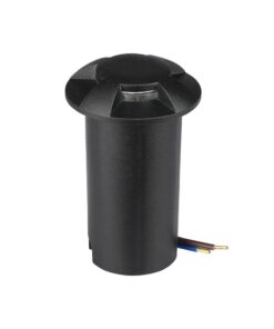 Χωνευτό φωτιστικό LED σκάλας 1W στρογγυλό μαύρο 6400K ψυχρό λευκό IP67 με τέσσερα ανοίγματα V-TAC – 211472