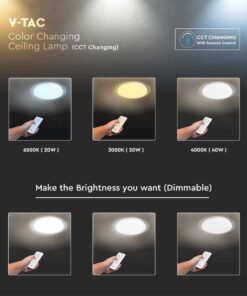 Πλαφονιέρα LED Designer 20W/40W/20W Στρογγυλή Dimmable 3 σε 1 V-TAC – 2114741