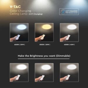 Πλαφονιέρα LED Designer 20W/40W/20W Στρογγυλή Dimmable 3 σε 1 V-TAC – 2114741