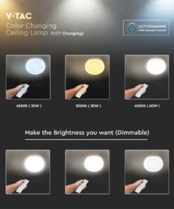 Πλαφονιέρα LED Designer 30W/60W/30W Στρογγυλή Dimmable 3 σε 1 V-TAC – 2114751