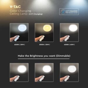 Πλαφονιέρα LED Designer 30W/60W/30W Στρογγυλή Dimmable 3 σε 1 V-TAC – 2114751