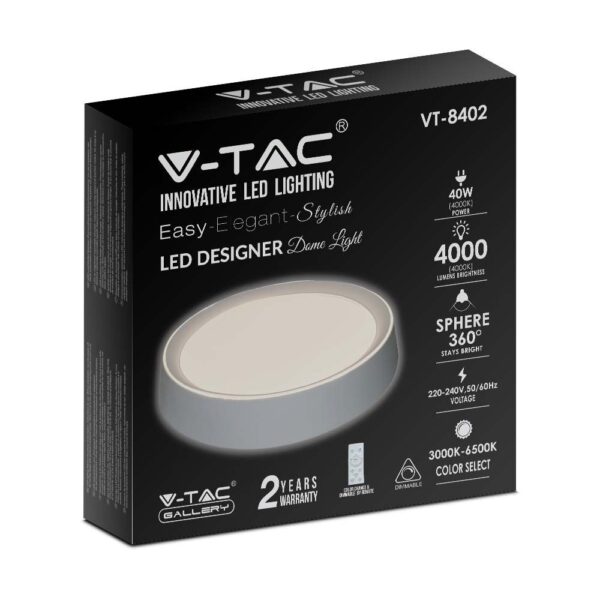 Πλαφονιέρα LED Designer 20W/40W/20W Στρογγυλή Dimmable 3 σε 1 CCT V-TAC – 2114761