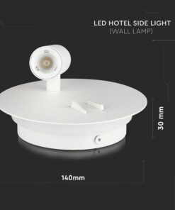 LED απλίκα 3W+6W 3000K θερμό λευκό με λευκό σώμα στρογγυλή V-TAC – 211489