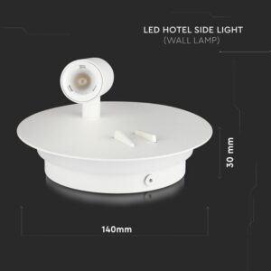 LED απλίκα 3W+6W 3000K θερμό λευκό με λευκό σώμα στρογγυλή V-TAC – 211489