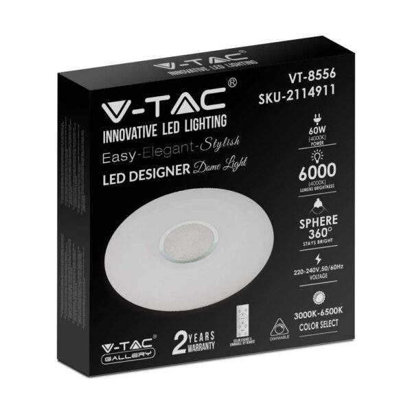 Πλαφονιέρα LED Designer 30W/60W/30W Στρογγυλή Dimmable 3 σε 1 V-TAC – 2114911