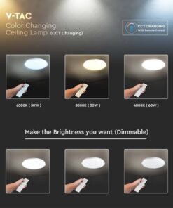 Πλαφονιέρα LED Designer 30W/60W/30W Στρογγυλή Dimmable 3 σε 1 V-TAC – 2114921