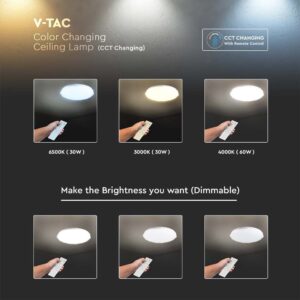 Πλαφονιέρα LED Designer 30W/60W/30W Στρογγυλή Dimmable 3 σε 1 V-TAC – 2114921