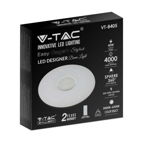 Πλαφονιέρα LED Designer 20W/40W/20W Στρογγυλή Dimmable 3 σε 1 V-TAC – 2114941