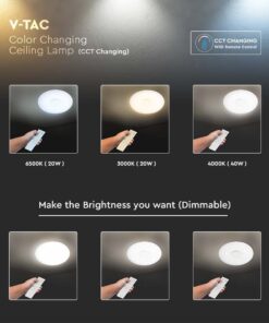 Πλαφονιέρα LED Designer 20W/40W/20W Στρογγυλή Dimmable 3 σε 1 V-TAC – 2114941