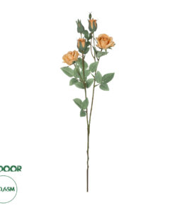 GloboStar® Artificial Garden SALMON ROSE BRANCH 21149 Τεχνητό Διακοσμητικό Κλαδί Σαμπανιζέ Τριαντάφυλλο Y65cm
