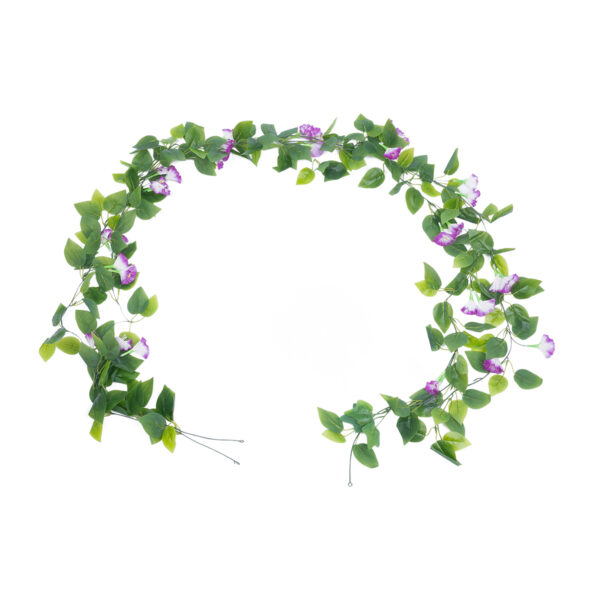 GloboStar® Artificial Garden MORNING GLORY GARLAND 21152 Τεχνητή Διακοσμητική Γυρλάντα Ορτανσίας Φ20 x Υ230cm Σετ 2 τεμαχίων