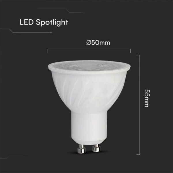 Λάμπα LED Spot GU10 Samsung chip 6W Φυσικό 4000K 38° V-TAC – 21165
