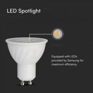 Λάμπα LED Spot GU10 Samsung chip 6W Φυσικό 4000K 38° V-TAC – 21165