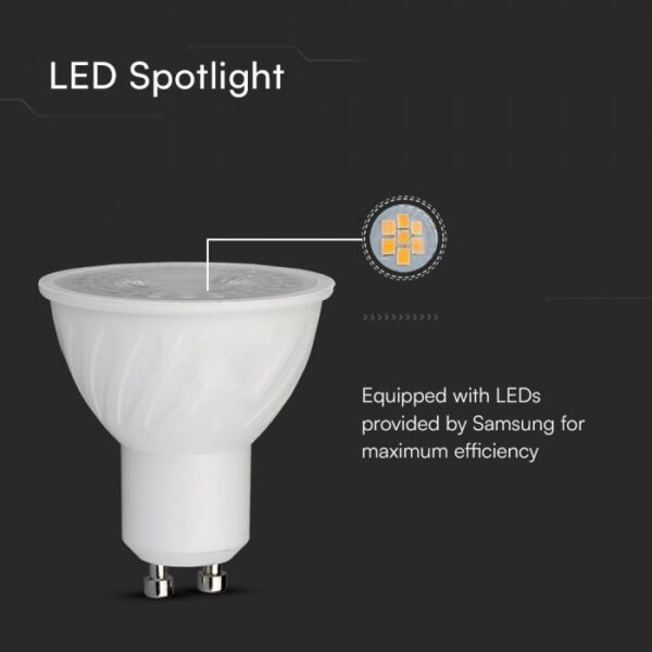 Λάμπα LED Spot GU10 Samsung chip 6W Φυσικό 4000K 38° V-TAC – 21165