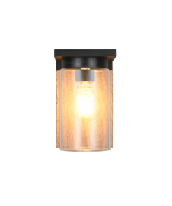 Φωτιστικό Τοίχου σε Απόχρωση Ξύλου ARDILA 1x E27 Αισθητήρας Νύχτας Ημέρας IP44 Trio Lighting – 211660135