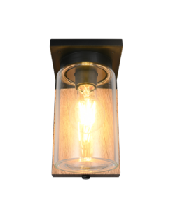 Φωτιστικό Τοίχου σε Απόχρωση Ξύλου ARDILA 1x E27 Αισθητήρας Νύχτας Ημέρας IP44 Trio Lighting – 211660135