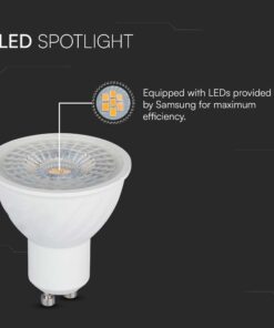 Λάμπα LED Spot GU10 Samsung chip SMD 6W 6500K V-TAC – 21167
