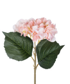 GloboStar® Artificial Garden SALMON HYDRANGEA BRANCH 21175 Τεχνητό Διακοσμητικό Κλαδί Ορτανσίας Σαμπανιζέ Y47cm