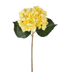 GloboStar® Artificial Garden YELLOW HYDRANGEA BRANCH 21176 Τεχνητό Διακοσμητικό Κλαδί Ορτανσίας Κίτρινης Y47cm
