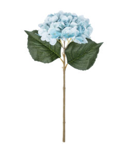 GloboStar® Artificial Garden SKY BLUE HYDRANGEA BRANCH 21177 Τεχνητό Διακοσμητικό Κλαδί Ορτανσίας Γαλάζιο Y47cm