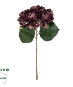 GloboStar® Artificial Garden DARK RED HYDRANGEA BRANCH 21180 Τεχνητό Διακοσμητικό Κλαδί Ορτανσίας Βαθύ Κόκκινο Y47cm