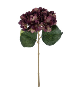 GloboStar® Artificial Garden DARK RED HYDRANGEA BRANCH 21180 Τεχνητό Διακοσμητικό Κλαδί Ορτανσίας Βαθύ Κόκκινο Y47cm