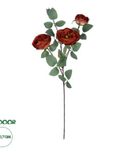 GloboStar® Artificial Garden RED CLIMBING ROSE BRANCH 21182 Τεχνητό Διακοσμητικό Κλαδί Τριαντάφυλλο Κόκκινο Y70cm