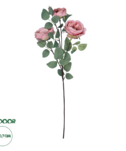 GloboStar® Artificial Garden HOT PINK CLIMBING ROSE BRANCH 21185 Τεχνητό Διακοσμητικό Κλαδί Τριαντάφυλλο Έντονο Ροζ Y70cm